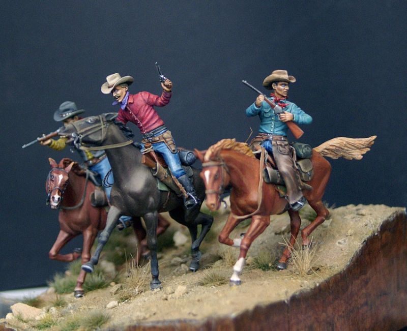 Cowboy in the fight with Outlaws