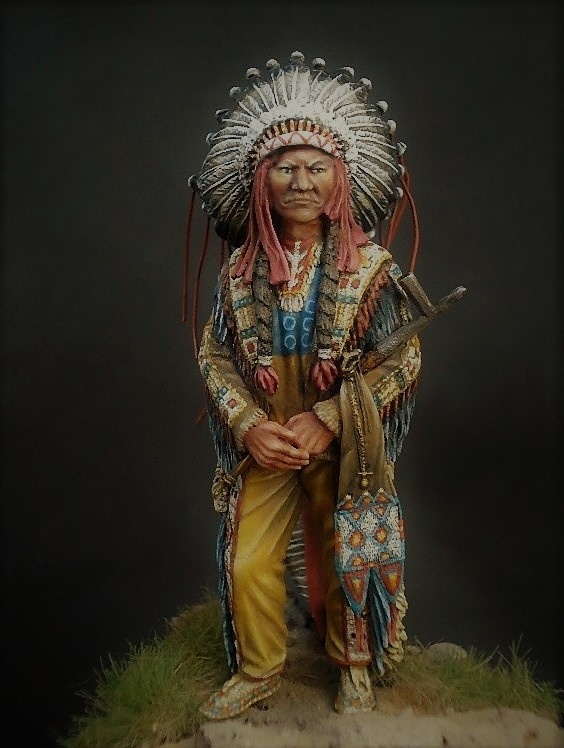Tin toy soldiers ELITE painted 54 mm  Indian Chief Sitting Bull 