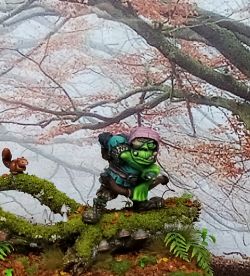Oldhammer unreleased orc on scenic base