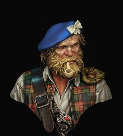 1\10 scale Highland clansman 1745. Boxart for Young miniatures