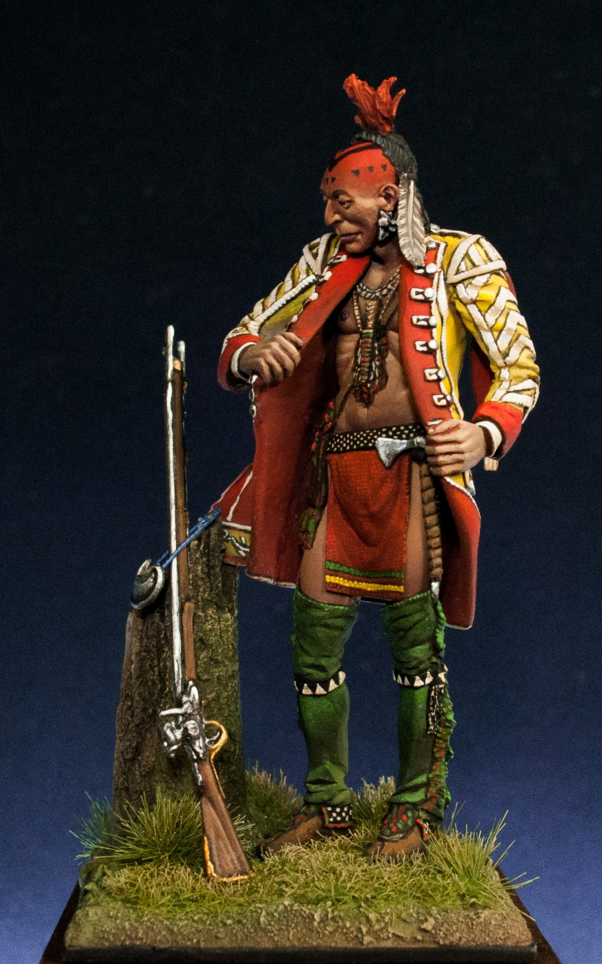 French and Indian War 1/32 Scale Metal Figure Tin 54mm Iroquois 