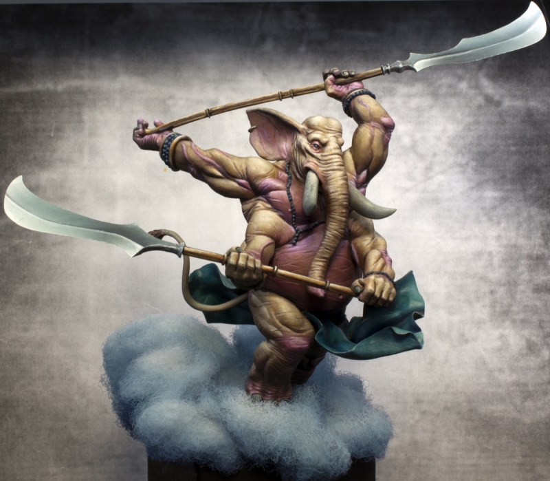 “Fight of Gods” Ganesh alternative box art for Aradia Miniature