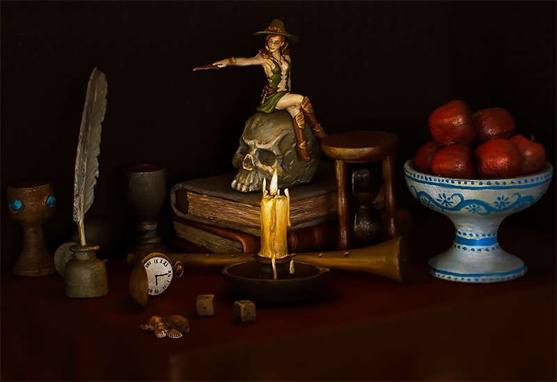Vanitas Still Life with Witch