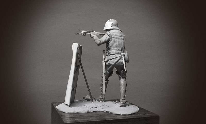 Medieval crossbowman. 54mm.