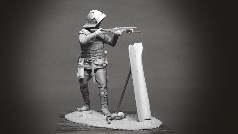 Medieval crossbowman. 54mm.