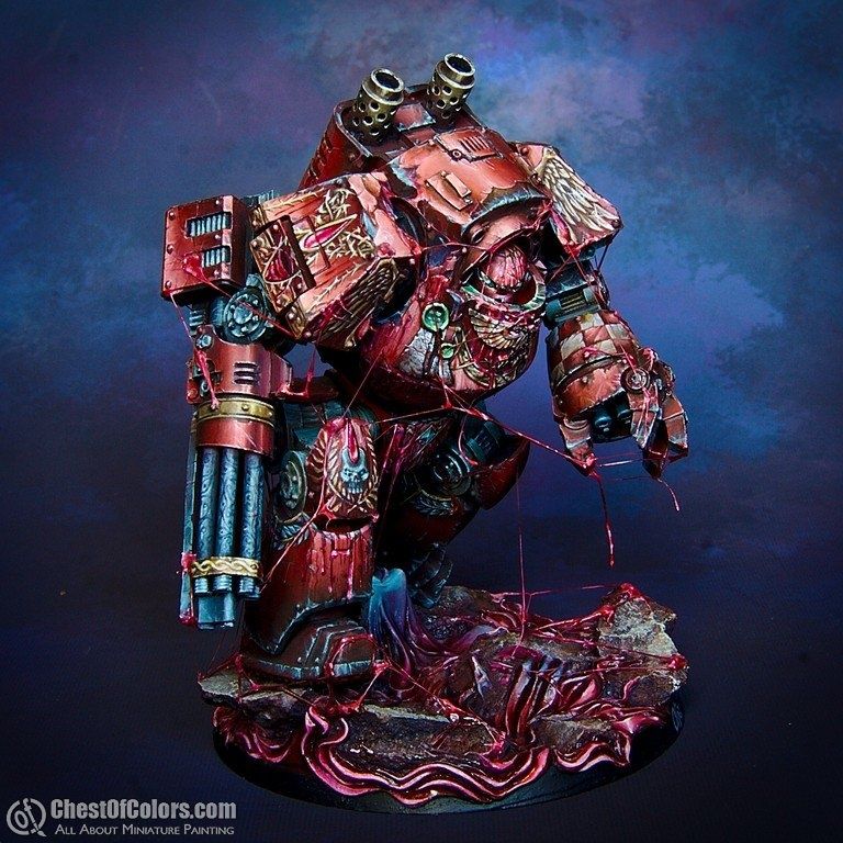 Blood Angels Contemptor Dreadnought in blood rage