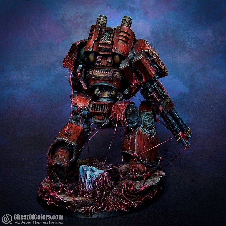 Blood Angels Contemptor Dreadnought in blood rage