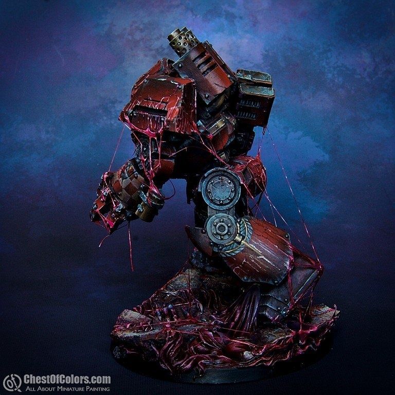 Blood Angels Contemptor Dreadnought in blood rage