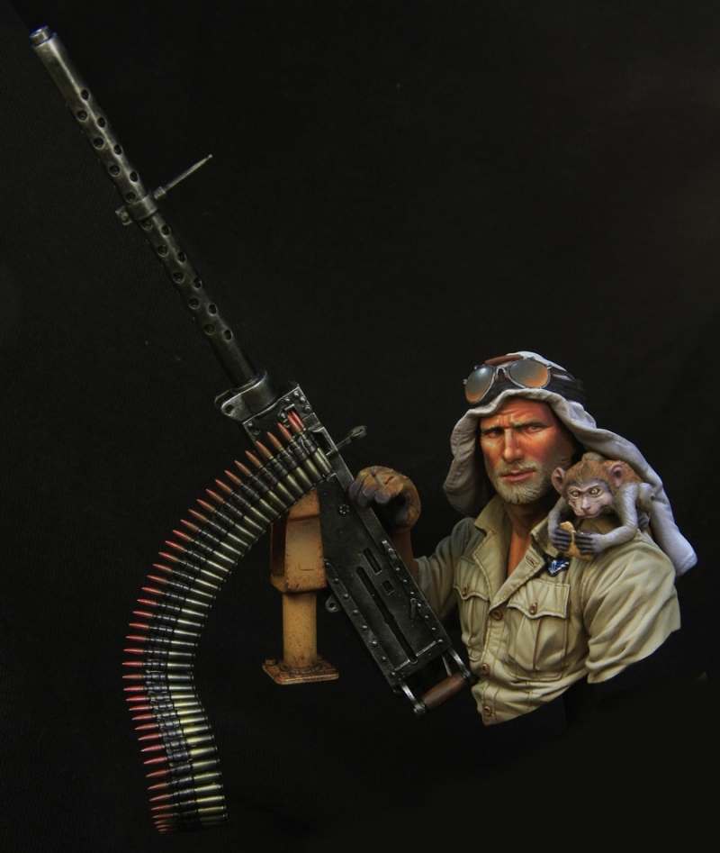 WWII SAS jeep gunner boxart for Young miniatures