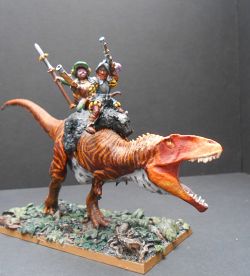 Giganotosaurus with Conquistadore and Amazone Riders