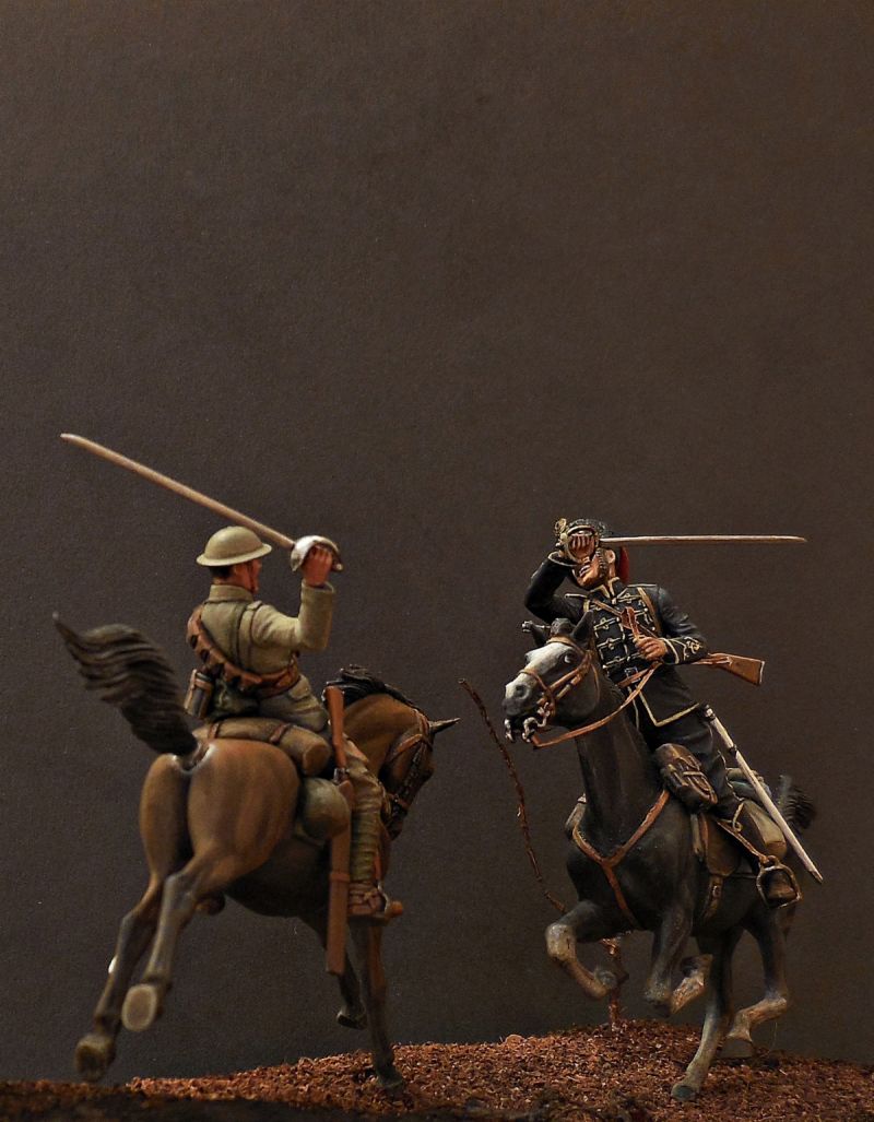 British and German cavalrymen