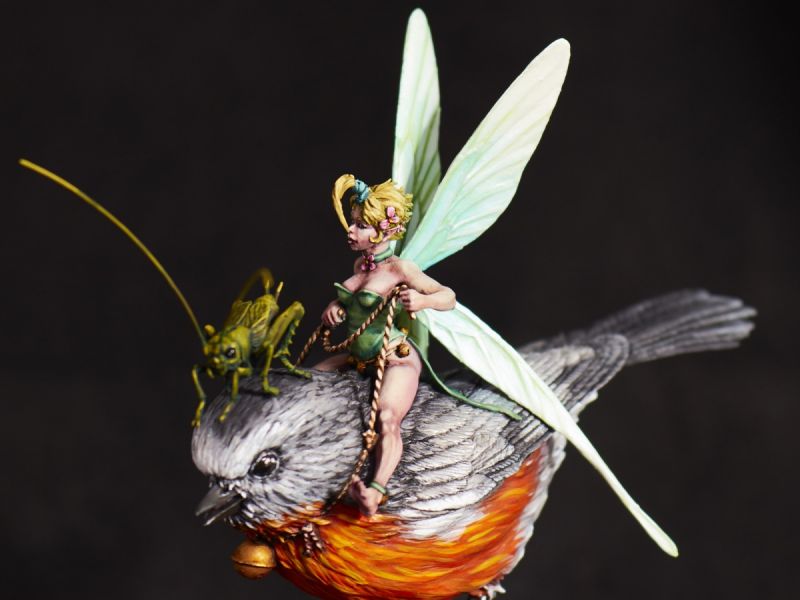 Tinkerbell & Jiminy Cricket on their trusty steed (Blacksmith Miniatures)