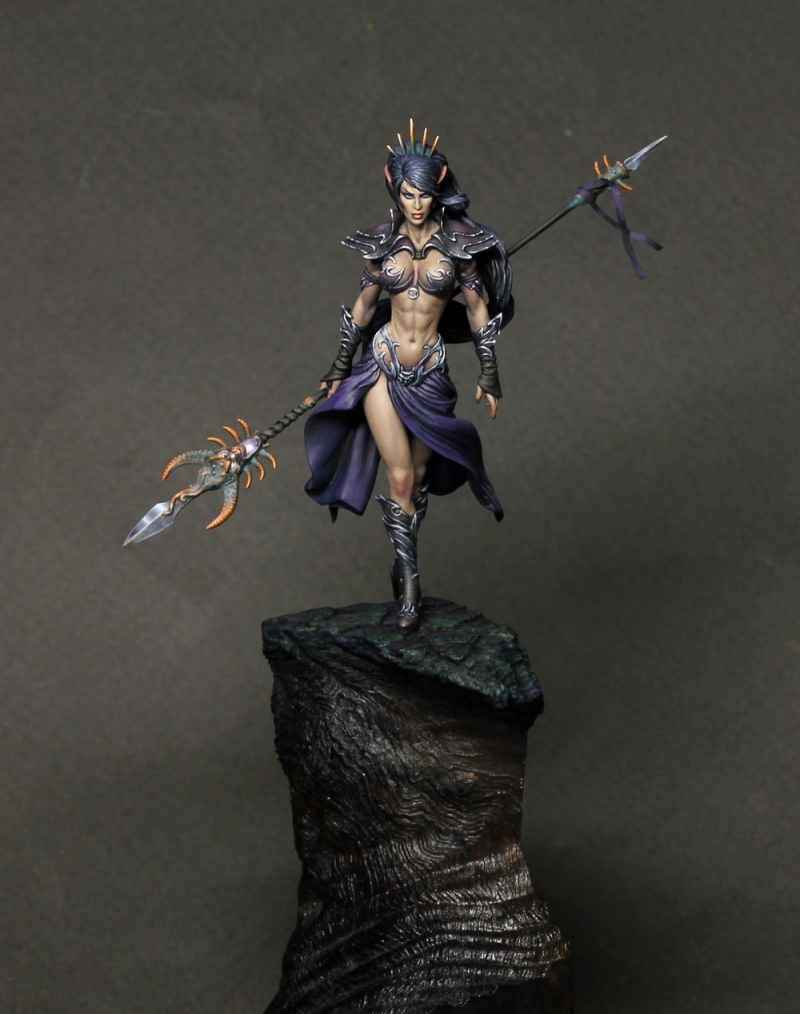 Dark elf sorceress by Marina 'Ringil' Aynagoz · Putty&Paint