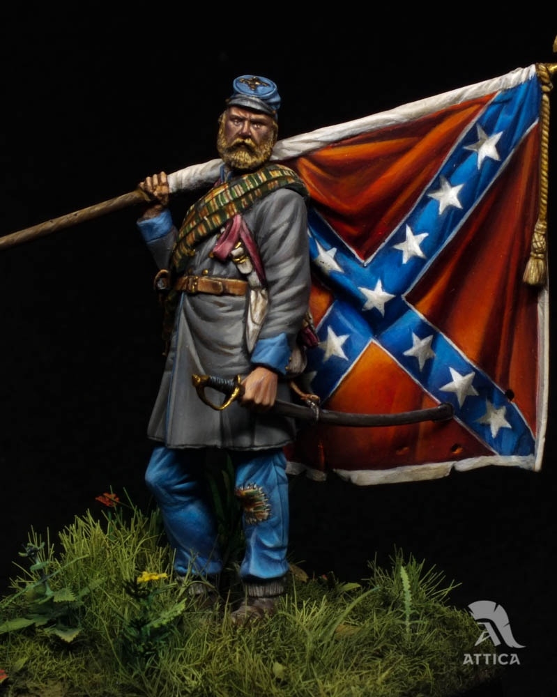 Confederate veteran-officer with banner