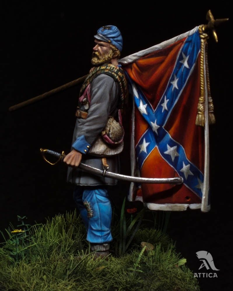 Confederate veteran-officer with banner