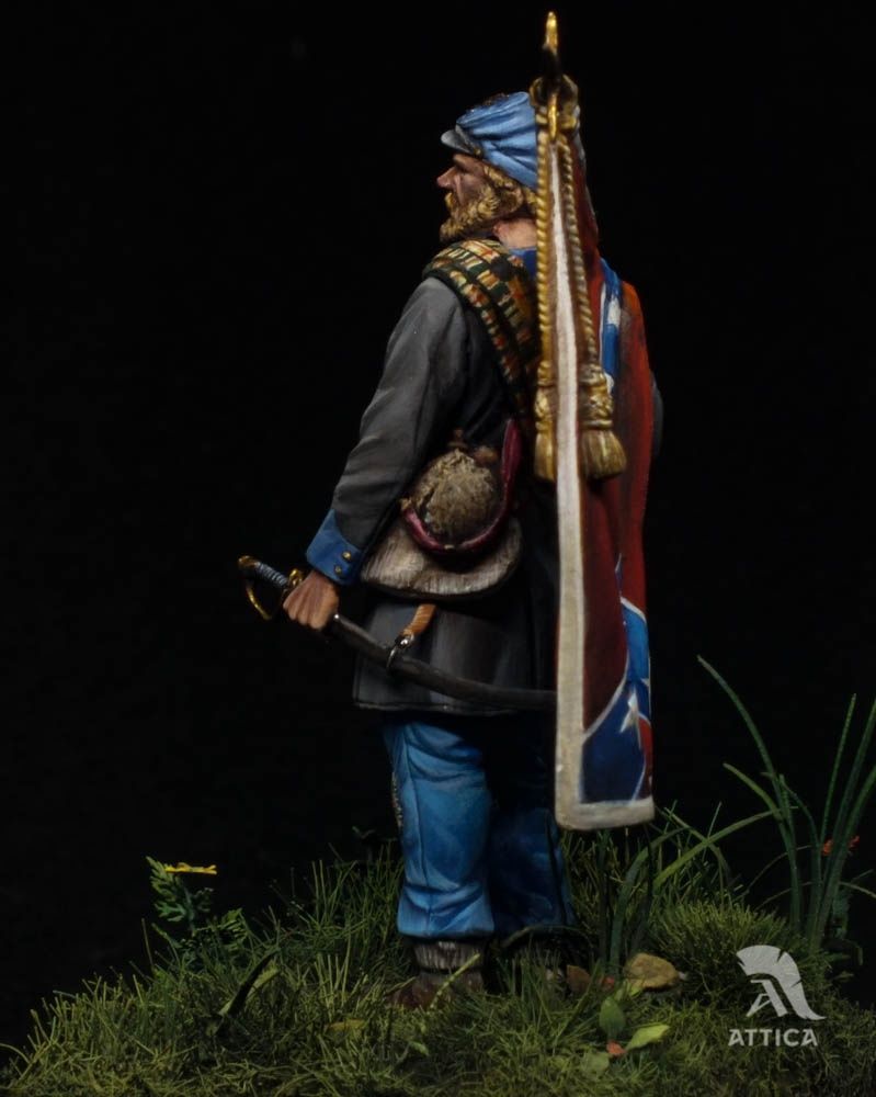 Confederate veteran-officer with banner