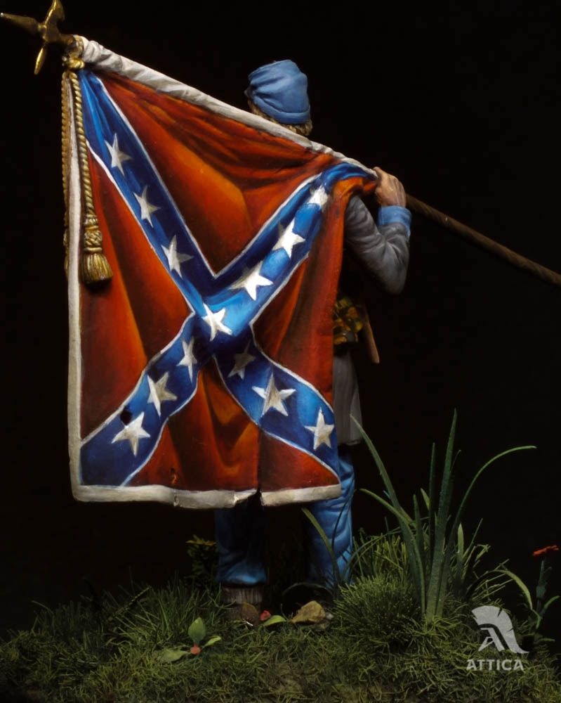 Confederate veteran-officer with banner