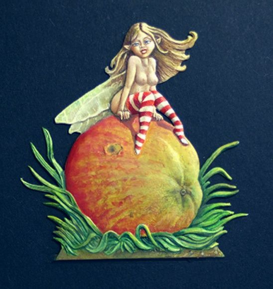 Elf on an apple