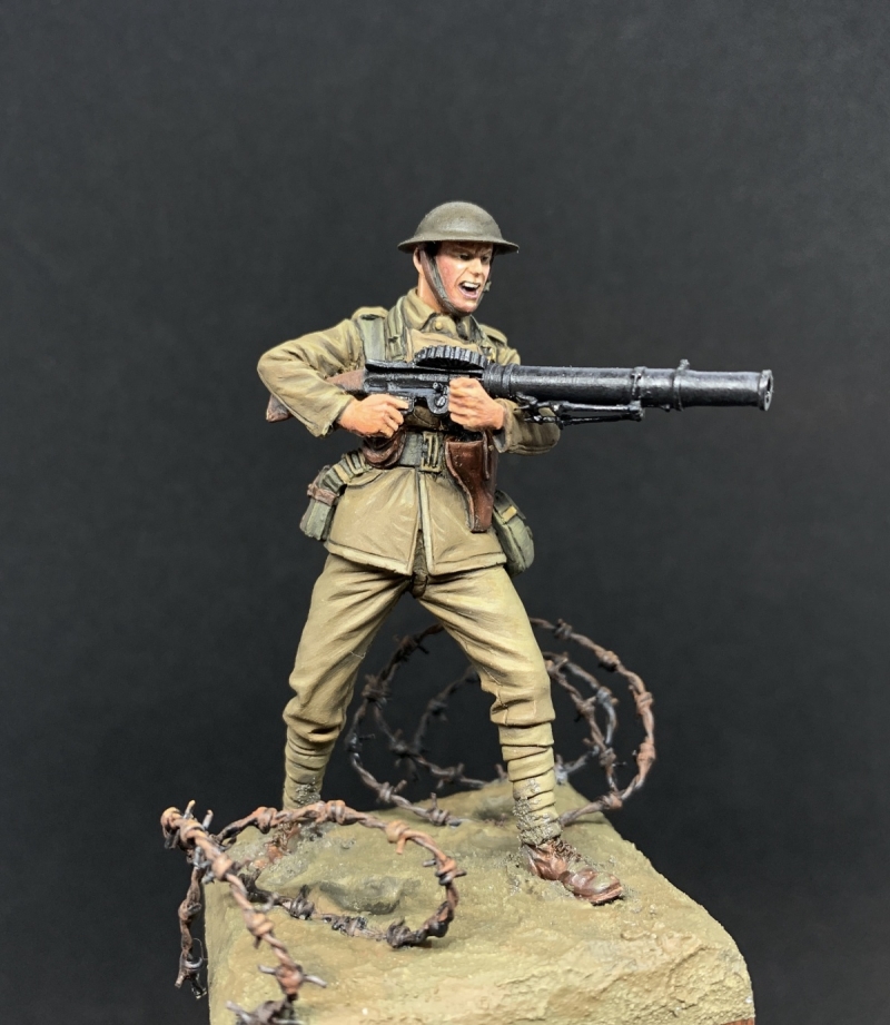 World War 1 Tommy with Lewis Gun