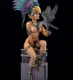 Aztec Priestess with Bird