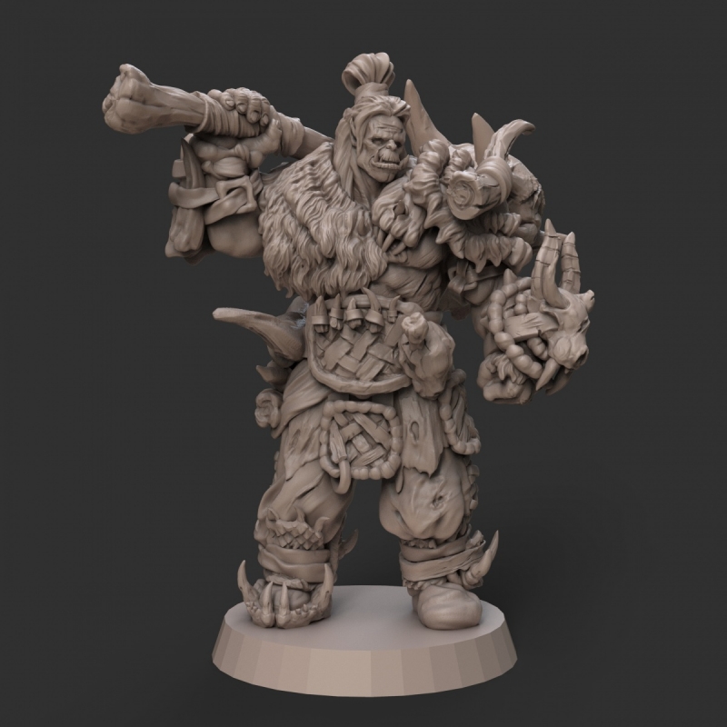 Orc Chieftain Danai; Sculpted for 3D Printing; 54mm