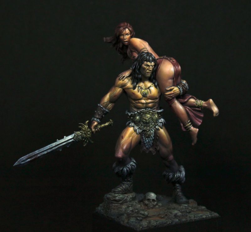 Barbarian and the Lost Princess by BlackSunminiatures