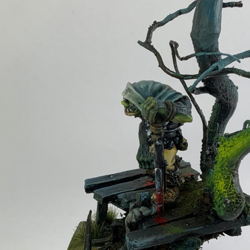 “Headcount” Citadel C23 Ogre Executioner in swamp diorama