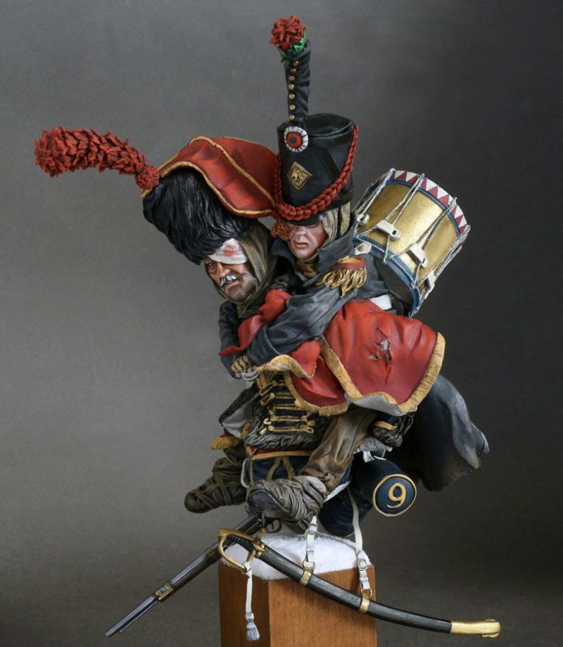Napoleonic  French Hussar with  Drummer Boy 1812