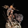 Barbarian Girl and Dire Wolf Companion