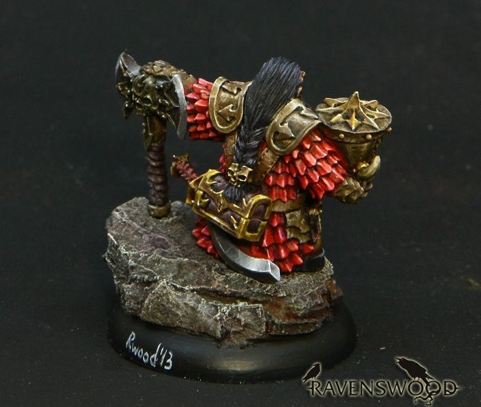 Bezhukk the Immortal, a dwarf mercenary (box-art)