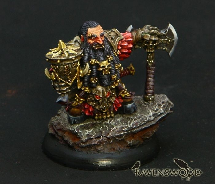 Bezhukk the Immortal, a dwarf mercenary (box-art)
