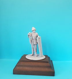 Hussite soldier with flail and pavise shield- 54mm