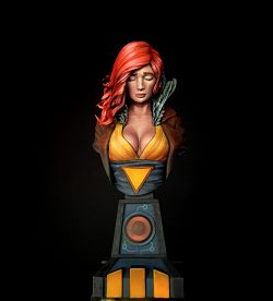 Red bust from the game Transistor