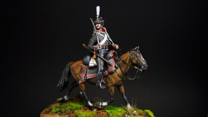 Hussar of the 5th Alexandria Regiment, 1812. The Russian Empire (hussars of death, black hussars)