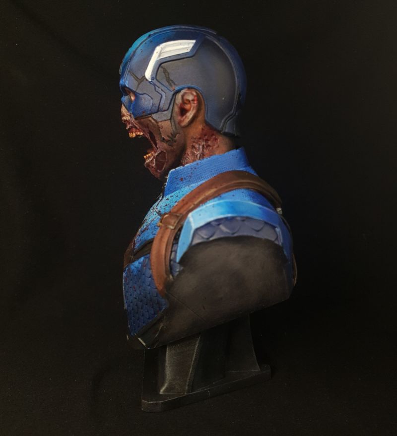 Zombie Captain America bust