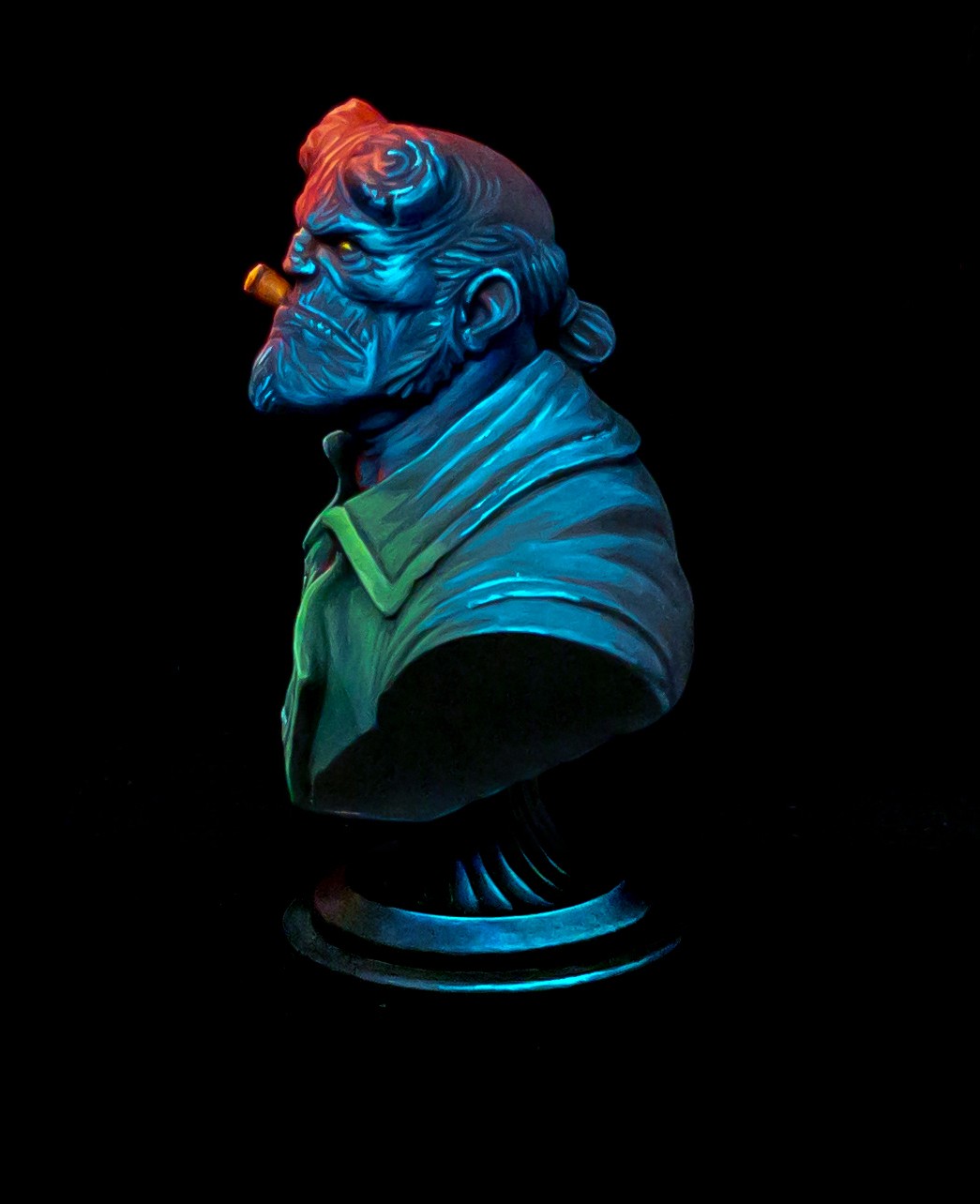 Hellboy bust, my 2nd sculpt ever, looking for tips on how to make super  sculpey smoother before bake. : r/sculpting