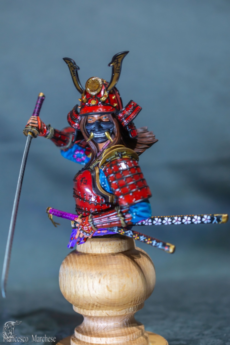 Samurai woman with mask