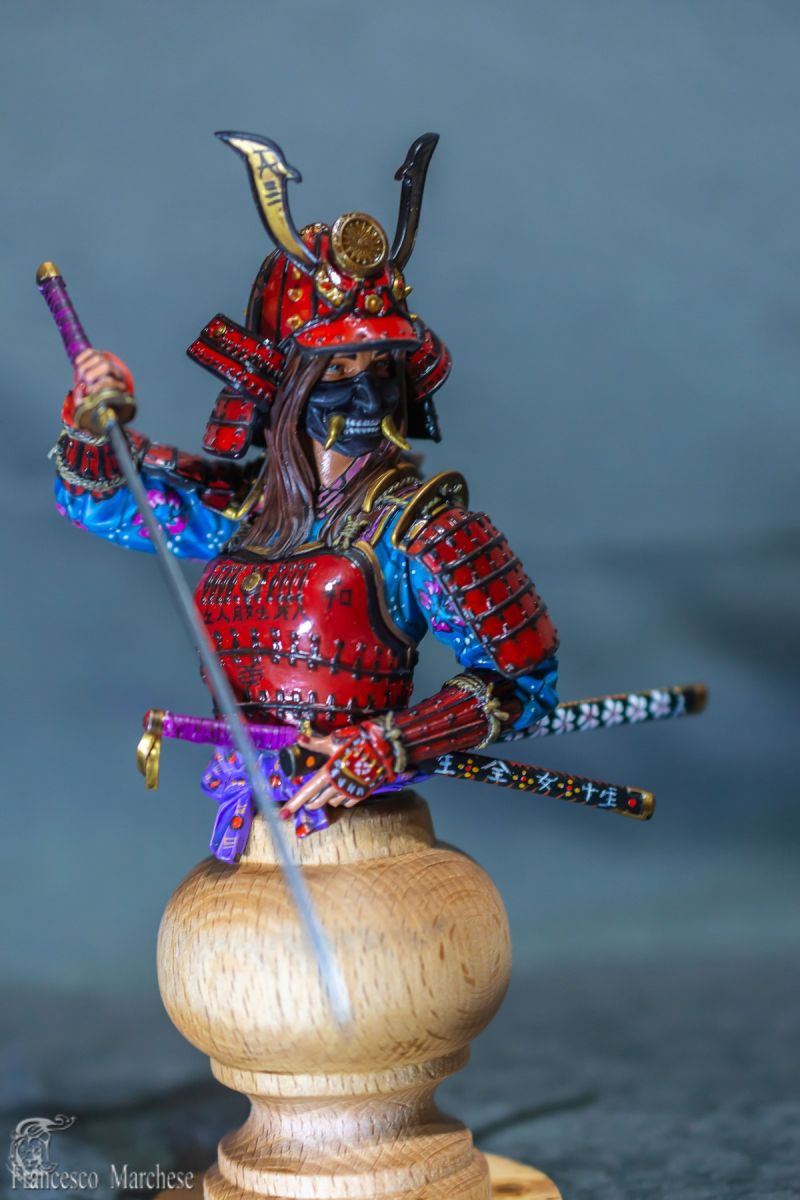 Samurai woman with mask