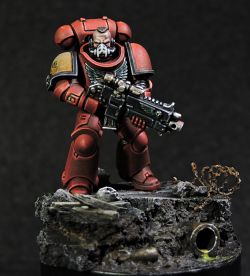Space Marine Blood Raven with little diorama