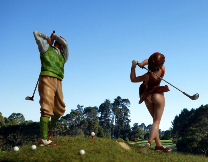 She plays golf too