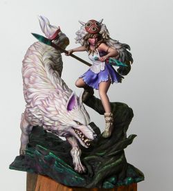 Princess Mononoke - San and her wolf (by NomNom Figures STL)