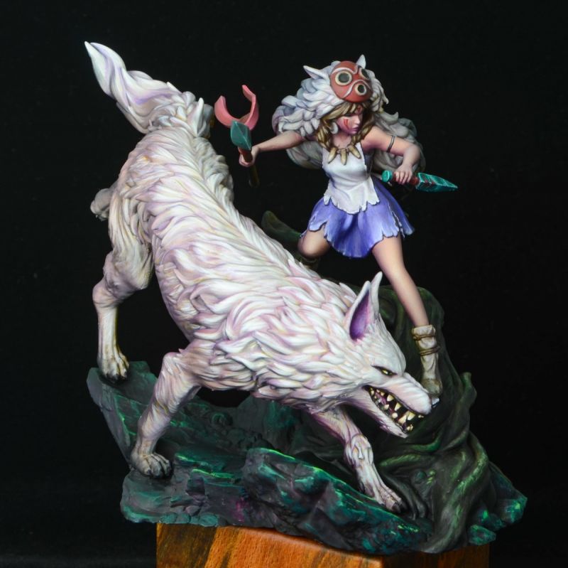Princess Mononoke - San and her wolf (by NomNom Figures STL)