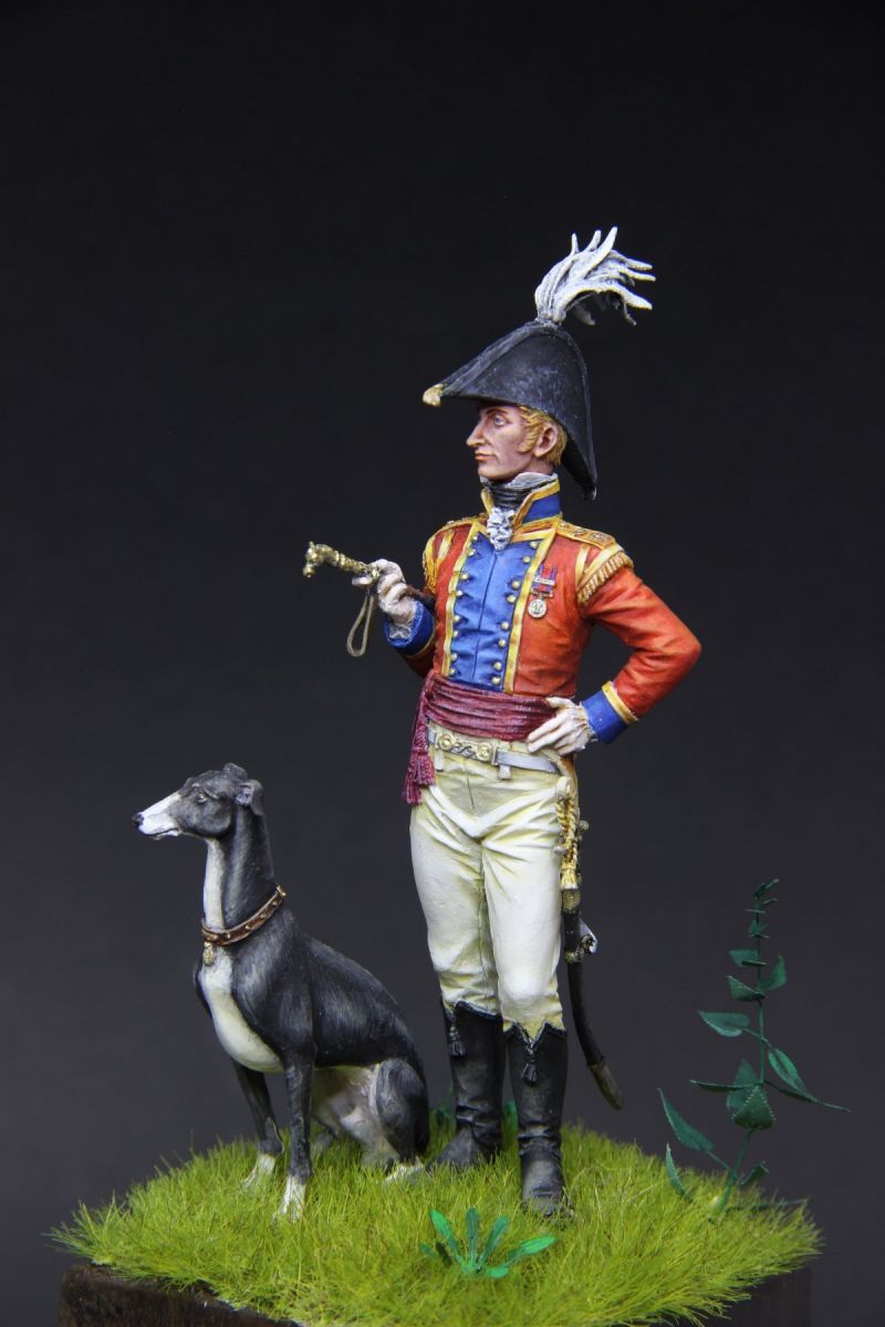 English officer with a greyhound