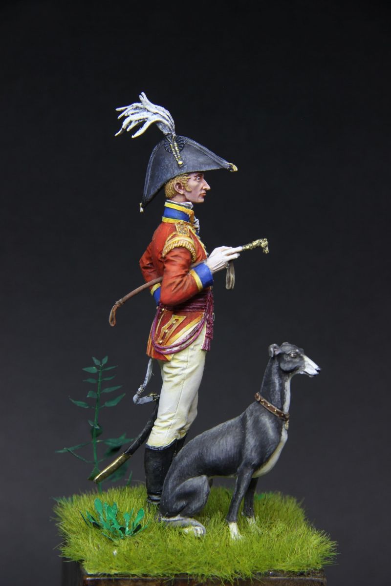 English officer with a greyhound