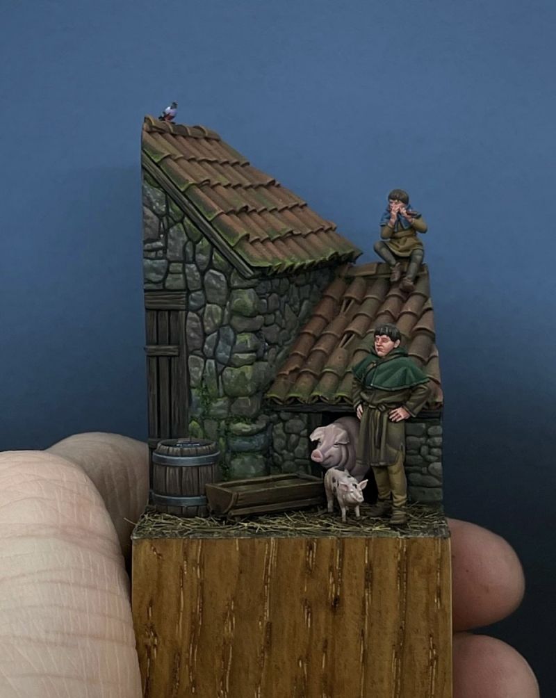 medieval pig farm 1/72 scale