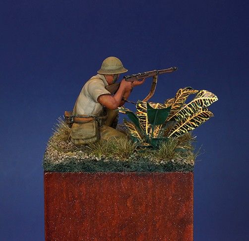 An 80’s Tamiya Japanese Soldier WWII in 1/35 Scale Updated with New Head and Scenic Base