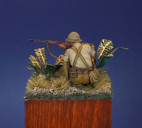 An 80’s Tamiya Japanese Soldier WWII in 1/35 Scale Updated with New Head and Scenic Base