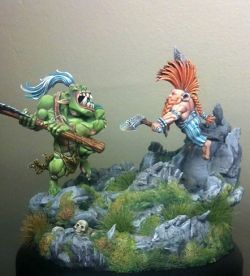 Orc & Dwarf Duel  Gd16 - silver