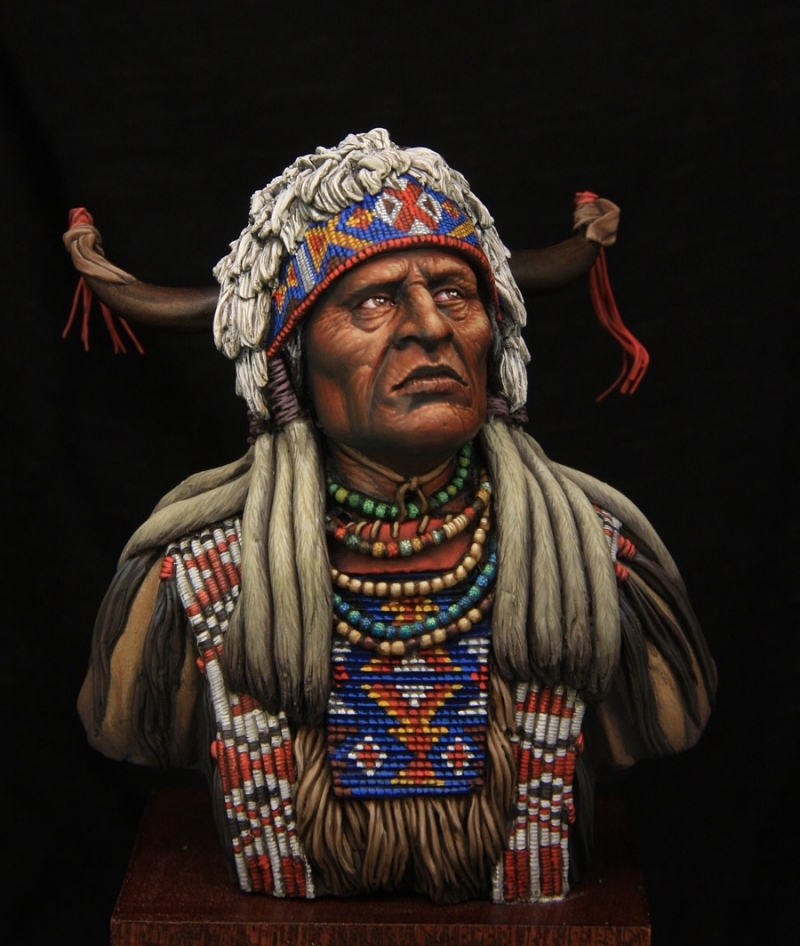 Plain indian chief 1\9 bust boxart for tartar miniatures